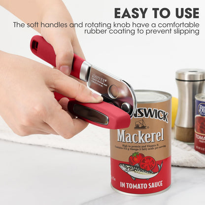 Hand Held Can Opener Manual with Magnet for Home Kitchen, Black