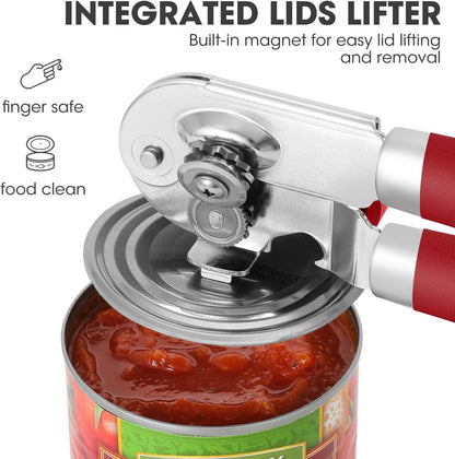 Hand Held Can Opener Manual with Magnet for Home Kitchen, Black