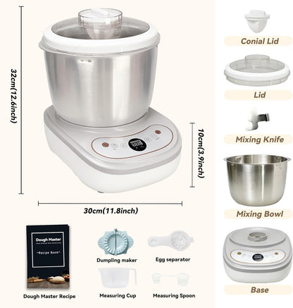 Dough Maker with Ferment Function 7.4Qt Large Capacity Dough Mixer,Commercial& Household Bread Mixer forPizza, Noodles, Bread,Sourdough Kneading Machine with Stainless Steel Bow, Face-up Touch Panel