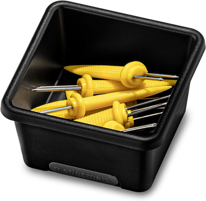 Classic 13 x 4 Long Storage Bin, Carbon | non slip feet, rounded corners, open compartment, soft grip lining, utensils tools supplies, office craft items, woman owned