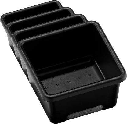 Classic 13 x 4 Long Storage Bin, Carbon | non slip feet, rounded corners, open compartment, soft grip lining, utensils tools supplies, office craft items, woman owned