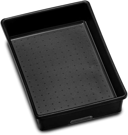 Classic 13 x 4 Long Storage Bin, Carbon | non slip feet, rounded corners, open compartment, soft grip lining, utensils tools supplies, office craft items, woman owned