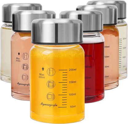 Glass Juice Bottles 16 oz - Wide Mouth Glass Water Bottles with Lids - for Juicing, Smoothies, Milk, Protein, BPA Free, Reusable, Stainless Steel Lids, Leak Proof, Shaker bottle (500 ml)