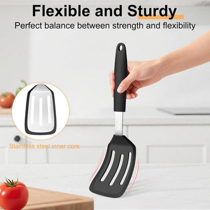 2 Pack Silicone Spatula Set, Heat Resistant, for Nonstick Cookware