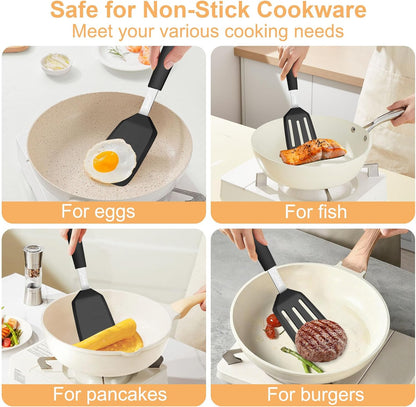2 Pack Silicone Spatula Set, Heat Resistant, for Nonstick Cookware