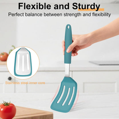 2 Pack Silicone Spatula Set, Heat Resistant, for Nonstick Cookware