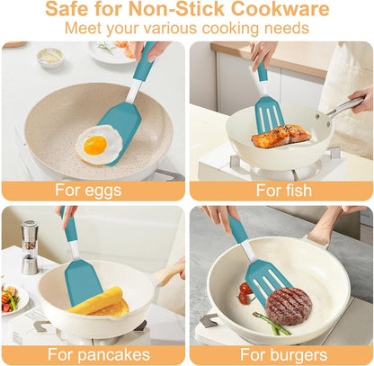 2 Pack Silicone Spatula Set, Heat Resistant, for Nonstick Cookware