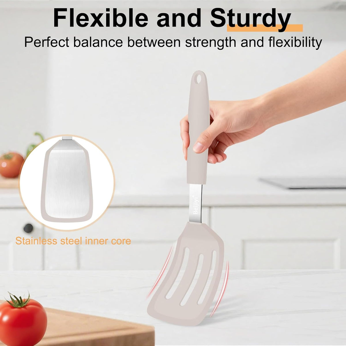 2 Pack Silicone Spatula Set, Heat Resistant, for Nonstick Cookware