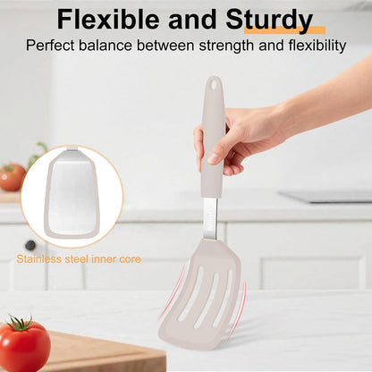 2 Pack Silicone Spatula Set, Heat Resistant, for Nonstick Cookware