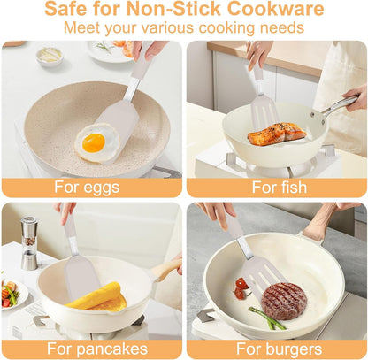 2 Pack Silicone Spatula Set, Heat Resistant, for Nonstick Cookware
