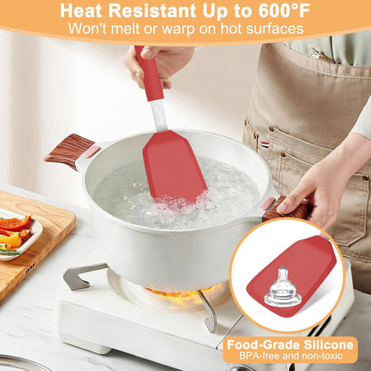 2 Pack Silicone Spatula Set, Heat Resistant, for Nonstick Cookware