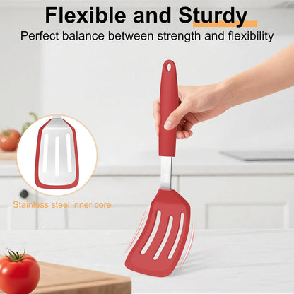 2 Pack Silicone Spatula Set, Heat Resistant, for Nonstick Cookware
