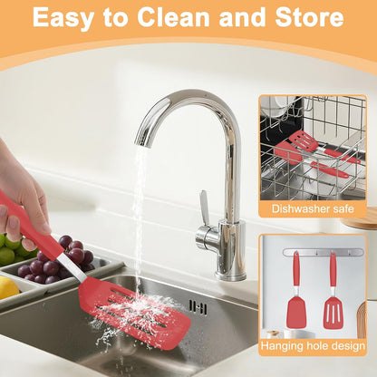 2 Pack Silicone Spatula Set, Heat Resistant, for Nonstick Cookware