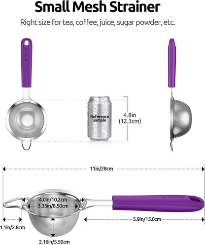 Fine Mesh Strainer, 18/8 Stainless Steel Sieve 30 Mesh, M/Aqua Sky