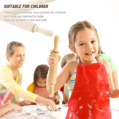 6 Pack 8 Inch Mini Wooden Rolling Pins for Kids Craft
