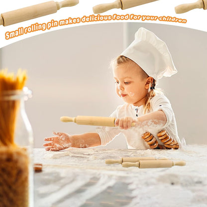 6 Pack 8 Inch Mini Wooden Rolling Pins for Kids Craft