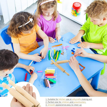 6 Pack 8 Inch Mini Wooden Rolling Pins for Kids Craft