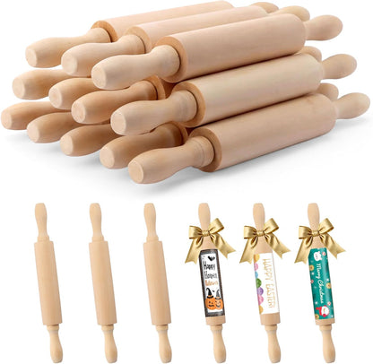 6 Pack 8 Inch Mini Wooden Rolling Pins for Kids Craft