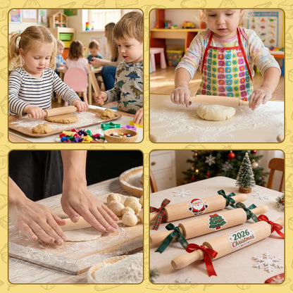 6 Pack 8 Inch Mini Wooden Rolling Pins for Kids Craft