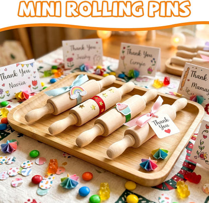6 Pack 8 Inch Mini Wooden Rolling Pins for Kids Craft