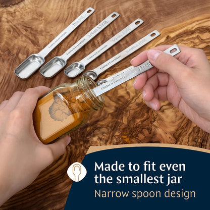 Stainless Steel Measuring Cups and Spoons Set (15 Piece Set)