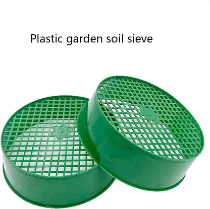 Green Round Garden Sieve Riddle Stone Sand Seedling Mesh Sieve Garden Tools For Compost Soil Stone Mesh Garden Tool Seed Sifting Sieve Planting Accessories Seed Sifting Sieve