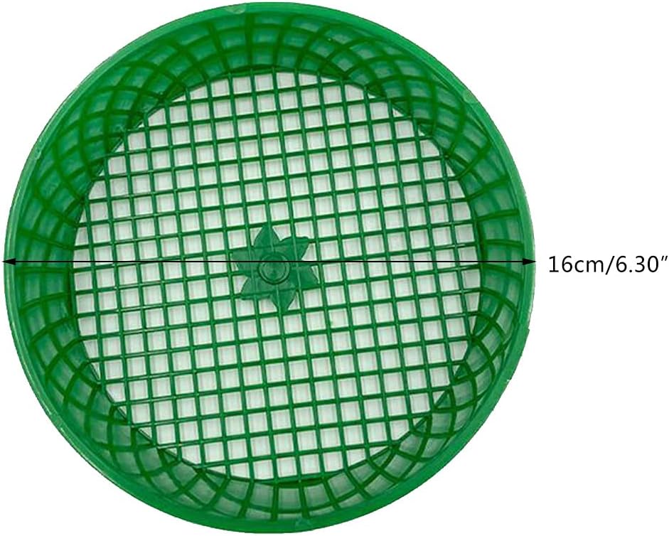 Green Round Garden Sieve Riddle Stone Sand Seedling Mesh Sieve Garden Tools For Compost Soil Stone Mesh Garden Tool Seed Sifting Sieve Planting Accessories Seed Sifting Sieve