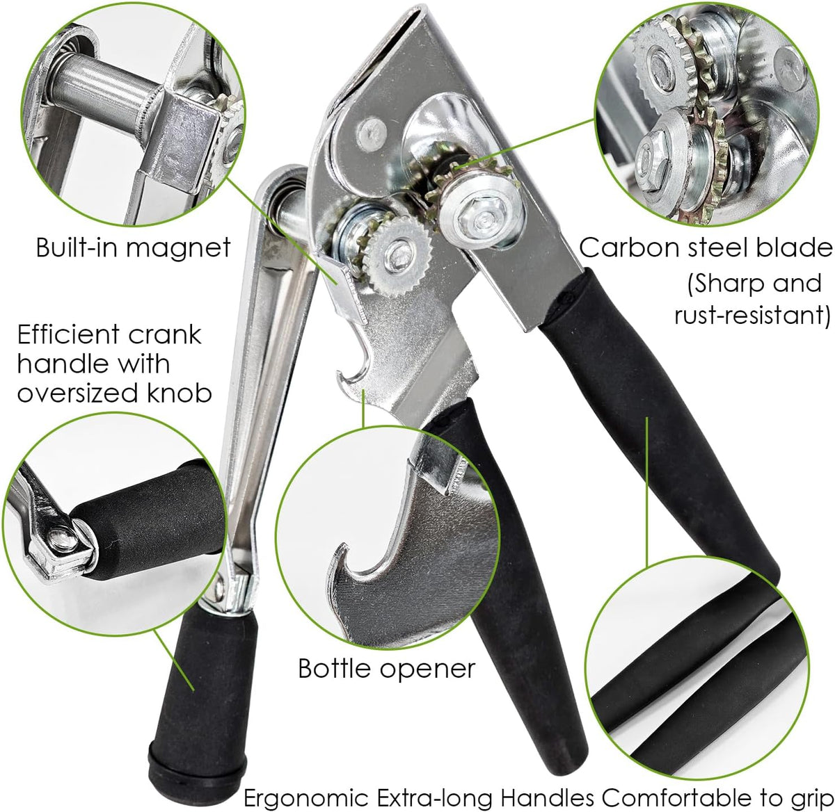 Manual Can Openers, Hand Crank Opener, Commercial Can Opener with Long Handles