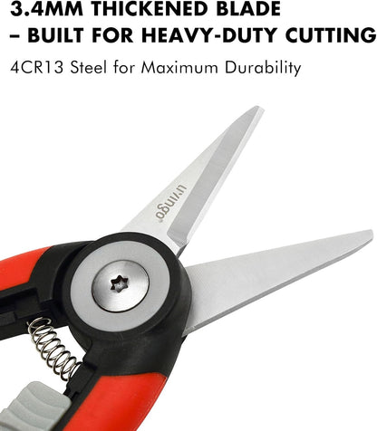 Garden Pruning Shears Floral Scissors with Straight Blade | 8.5" Precision Cutting, Stainless Steel Straight Blade, Non-Slip Grip, Flowers Herbs Bonsai Indoor Plants