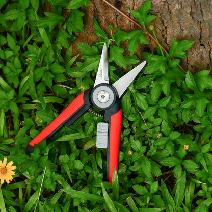 Garden Pruning Shears Floral Scissors with Straight Blade | 8.5" Precision Cutting, Stainless Steel Straight Blade, Non-Slip Grip, Flowers Herbs Bonsai Indoor Plants
