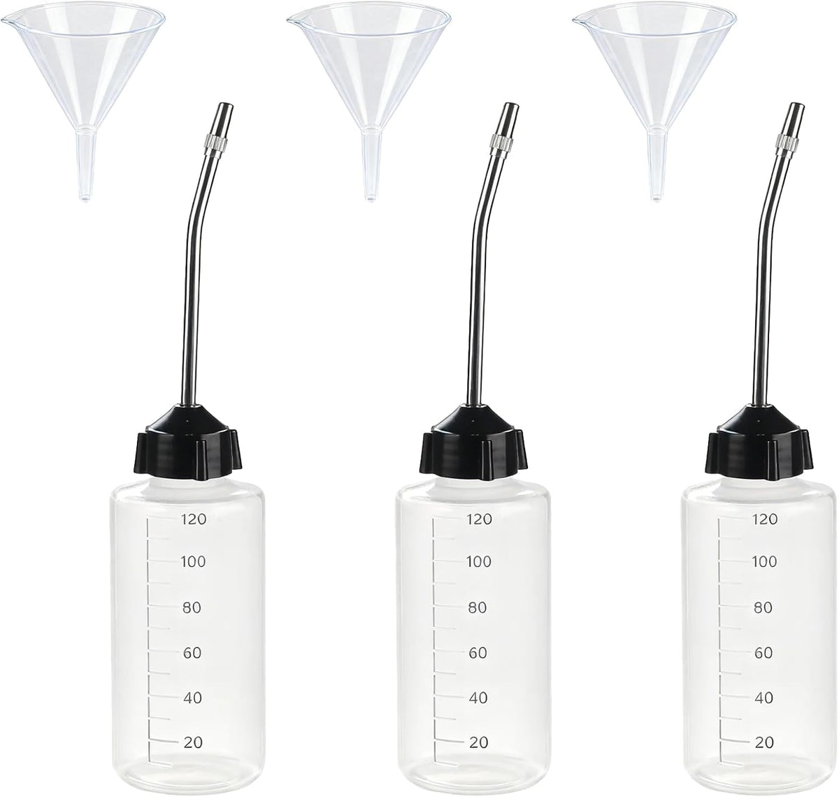 3 Pcs Needle Oiler (4 OZ), Precision Gun Oil Bottle, LDPE Oil Applicator with Extra Long 3.5 Inch Stainless Needle Tip – Easy to Use for Gun Oil, Crafts, Hinges, Sewing Machines and More