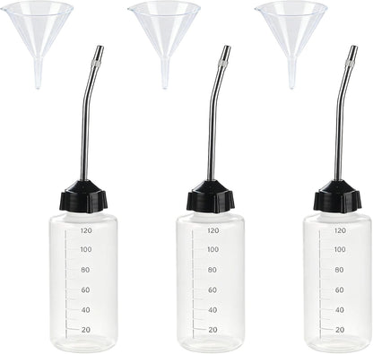 3 Pcs Needle Oiler (4 OZ), Precision Gun Oil Bottle, LDPE Oil Applicator with Extra Long 3.5 Inch Stainless Needle Tip – Easy to Use for Gun Oil, Crafts, Hinges, Sewing Machines and More