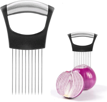 Onion Slicer Holde,Onion Cutter for Slicing, Tomato, Lemon, Meat, Avocados,Eggs Cutting Tool Stainless Steel Cutting Kitchen Gadgets.