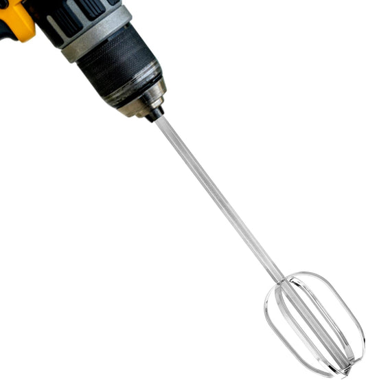 Meat Grinder & Egg Beater Drill Attachment, 304 Stainless Steel Mixer Tool for Standard Electric Drills for Ground Meat Patties Dough Cream & Batters (Silver)