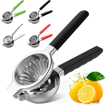 Lemon Squeezer Large, Lemon Squeezer Juicer Stainless Steel, Heavy Duty Manual Citrus Juicer Hand Press, Kitchen Tools Lime Squeezer Bar Tool, Easy to Clean Metal Lemon Hand Press