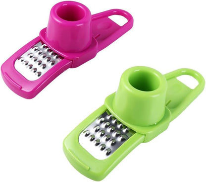 Mini Multifunction Garlic Ginger Grater Tool,Nutmeg Grinder,Kitchen Manual Fruit Vegetable Nuts Chopper Grinder,Graters Peeling,Grating and Slicing Tools (Rose Red)