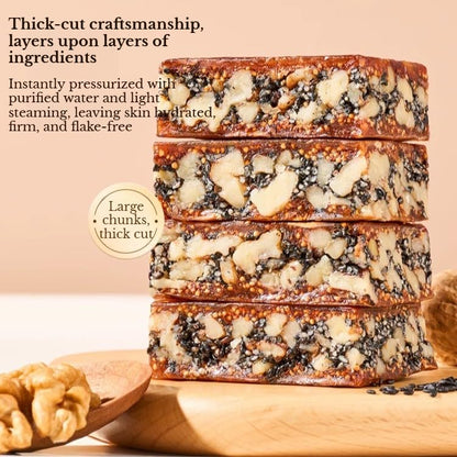 Fig & Walnut Pastry Bites 250g*2 Bags (About 25-28 Packs)– Blended with Black Sesame, Astragalus & Lily Bulb – Sweet, Soft & Crispy Texture – Natural Flavor Energy Snack –Sweet, Soft, Glutinous & Crispy Snack