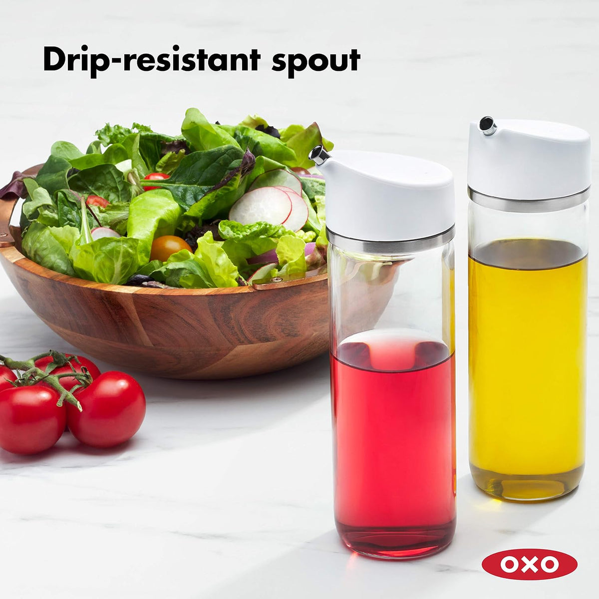Good Grips Precision Pour Glass Dispenser 2 Piece Set, Oil & Vinegar