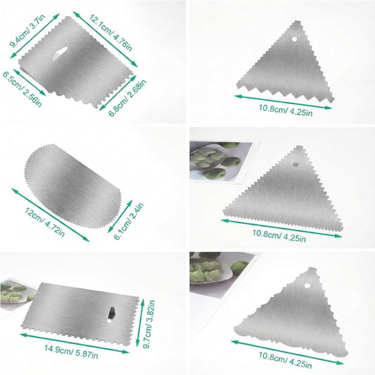 6 PCS Cake Scraper Metal Cake Scraper