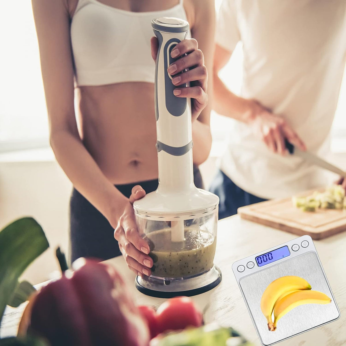 Kitchen Scale, Digital Food Scale Weight Grams and OZ for Cooking Baking, Coffee, Loss Dieting, Jewelry and Meal Prep, 2 Trays, LCD, Auto Off, Tare Function, Stainless Steel(500g/0.01g)