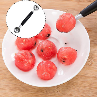 Melon Baller Scoop,Stainless Steel Double Ended Headed Fruit Ice Cream Ball Spoon,DIY Fruit Platter Ball Tool Scooper for Watermelon/Ice Cream/Fruits/Meatball/Sorbet