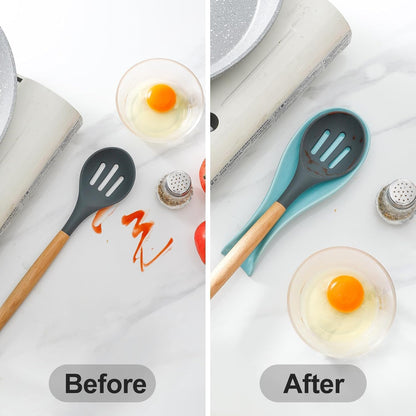 Spoon Rest for Stove Top, Ceramic Large 8.7 Inch Spoon Holder for Kitchen Counter, Porcelain Utensil Rest for Ladle, Spatula, Housewarming Gifts, Dishwasher Safe and Heat-Resistant, Blue(1 PC)