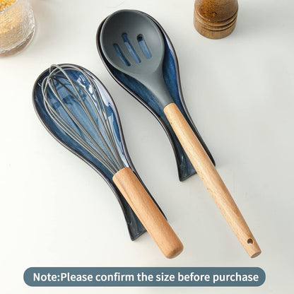 Spoon Rest for Stove Top, Ceramic Large 8.7 Inch Spoon Holder for Kitchen Counter, Porcelain Utensil Rest for Ladle, Spatula, Housewarming Gifts, Dishwasher Safe and Heat-Resistant, Blue(1 PC)