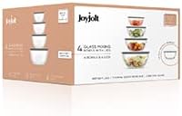 Kitchen Mixing Bowls - 8pc Glass with Lids Set – Neat Nesting Large Bowl Batter Cooking Storage and Big Salad BPA-Free Red