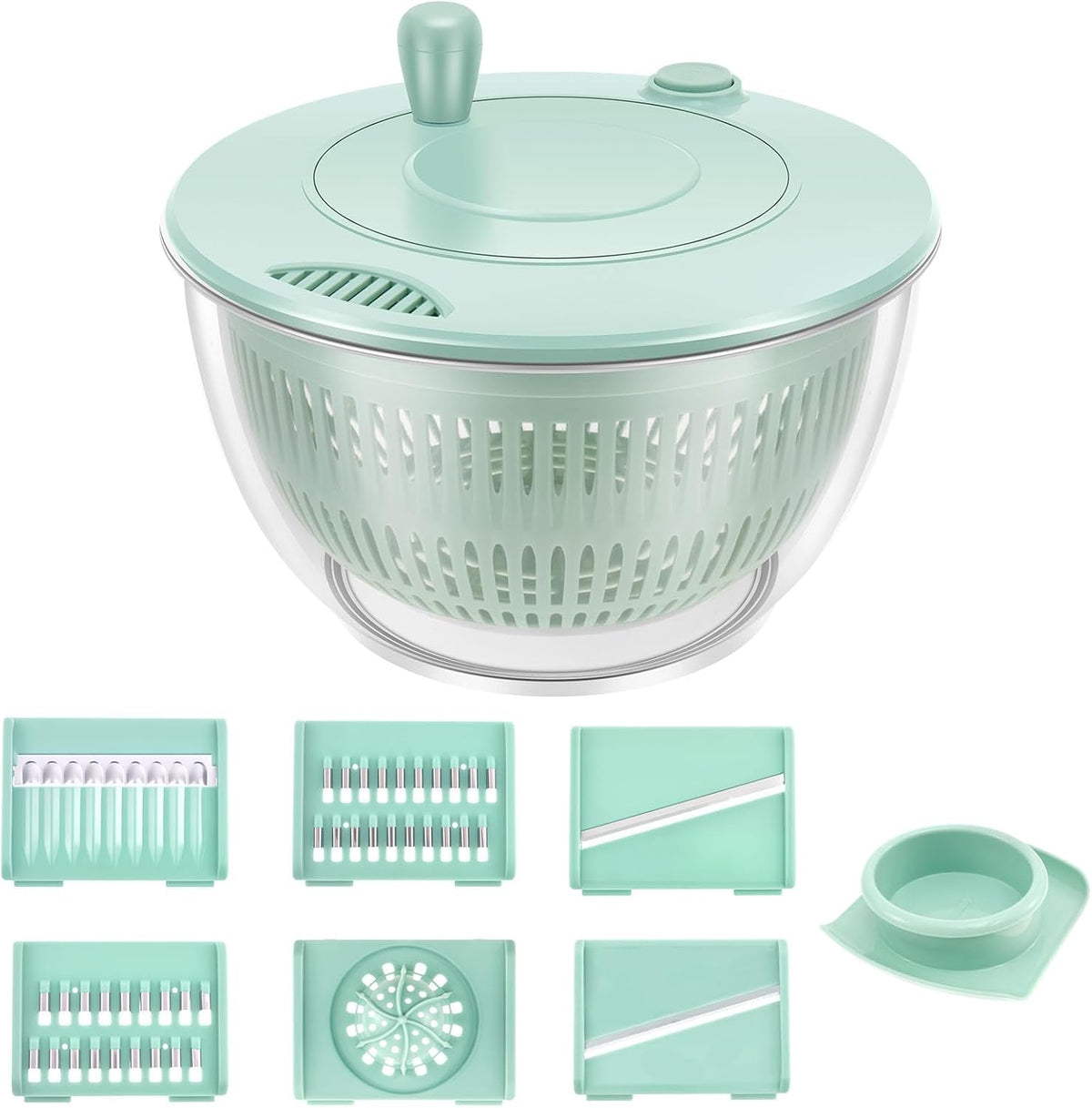 Salad Spinner, Vegetables Fruits Wash Bowl, Practical Lettuce Dryer Spinner, Multifunctional Salad Washer, Egg Yolk Strainer Shredder for Efficient Salad Preparation and Food Washing