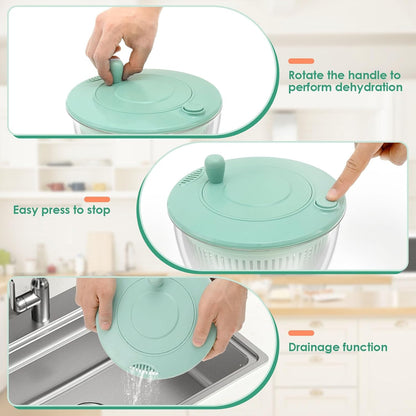 Salad Spinner, Vegetables Fruits Wash Bowl, Practical Lettuce Dryer Spinner, Multifunctional Salad Washer, Egg Yolk Strainer Shredder for Efficient Salad Preparation and Food Washing