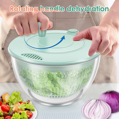 Salad Spinner, Vegetables Fruits Wash Bowl, Practical Lettuce Dryer Spinner, Multifunctional Salad Washer, Egg Yolk Strainer Shredder for Efficient Salad Preparation and Food Washing