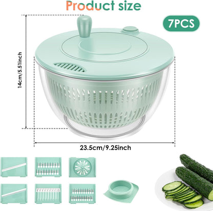 Salad Spinner, Vegetables Fruits Wash Bowl, Practical Lettuce Dryer Spinner, Multifunctional Salad Washer, Egg Yolk Strainer Shredder for Efficient Salad Preparation and Food Washing