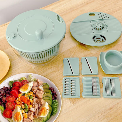 Salad Spinner, Vegetables Fruits Wash Bowl, Practical Lettuce Dryer Spinner, Multifunctional Salad Washer, Egg Yolk Strainer Shredder for Efficient Salad Preparation and Food Washing