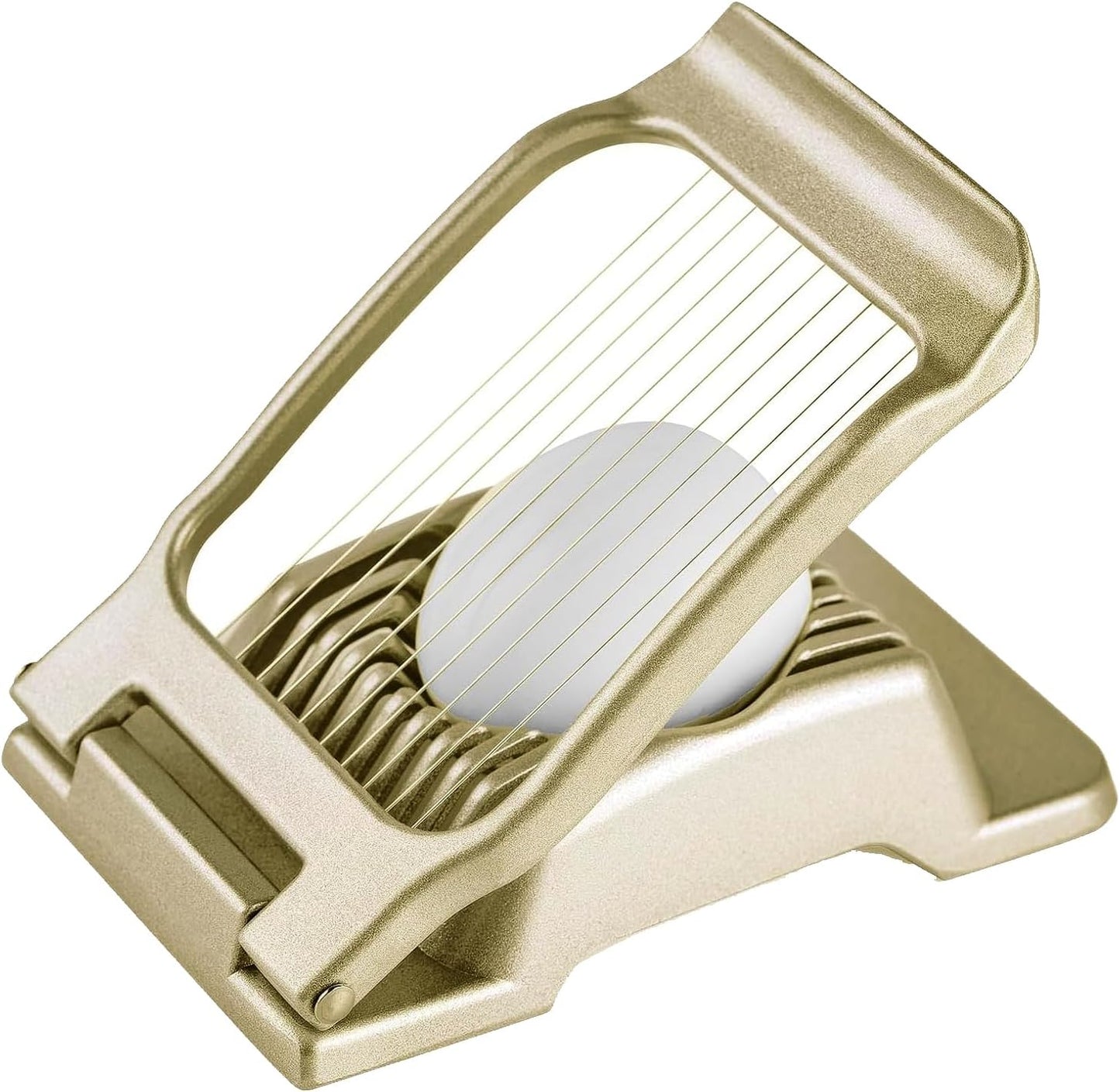 2 in 1 Set: Egg Slicer + Egg Shell Opener Peeler Tool for Hard Boiled Eggs | Stainless Steel Cutter, Aluminum Alloy Frame, for Egg Strawberry Mushroom Hot Dog Soft Fruit, Kitchen Tool Utensils, Cracker